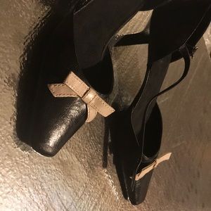 Black bow kitten heels strap dress shoes aerosoles comfortable nice coco doll